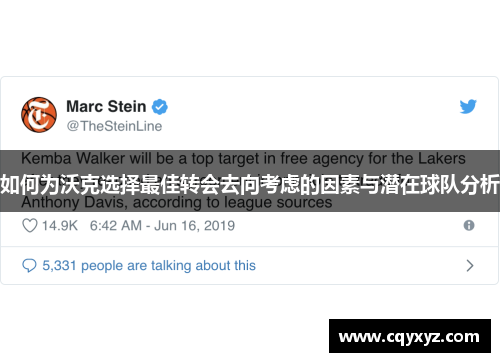 如何为沃克选择最佳转会去向考虑的因素与潜在球队分析
